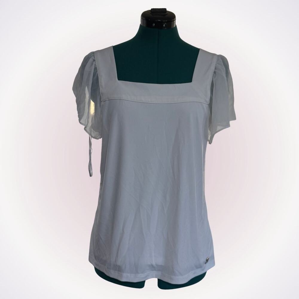 Calvin Klein White Square-Neck Blouse | Sz S